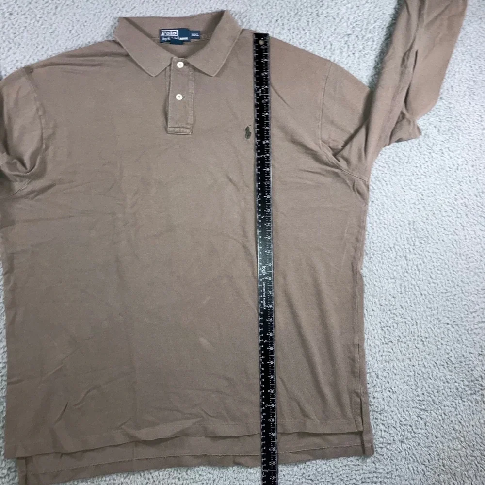 Ralph Lauren Polo Shirt Men 2XL Pony Long Sleeve Neutral Minimalist Basic Casual